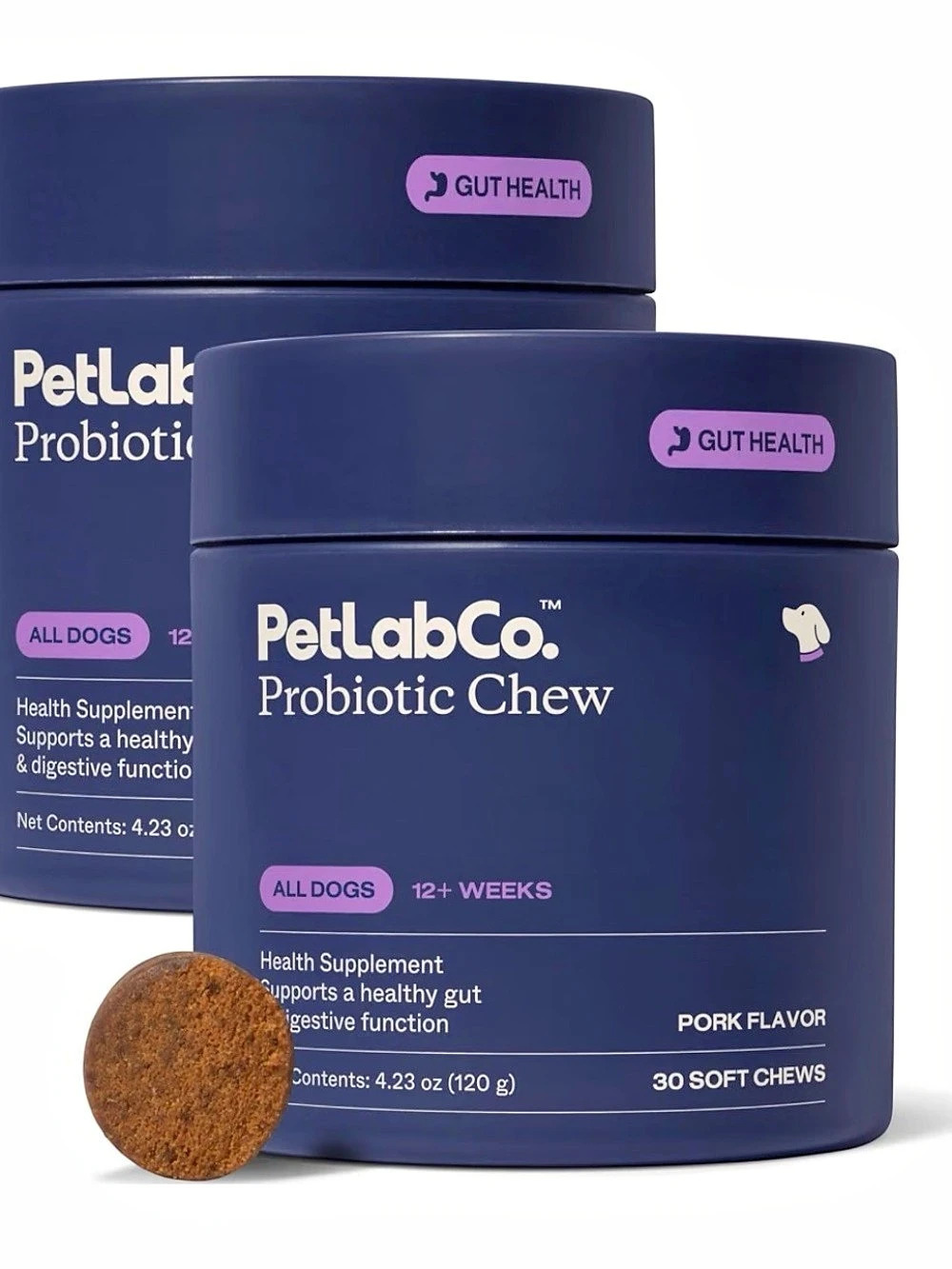 PetLab Co. Probiotic Chew. Dog Pork Flavor for Large Dogs